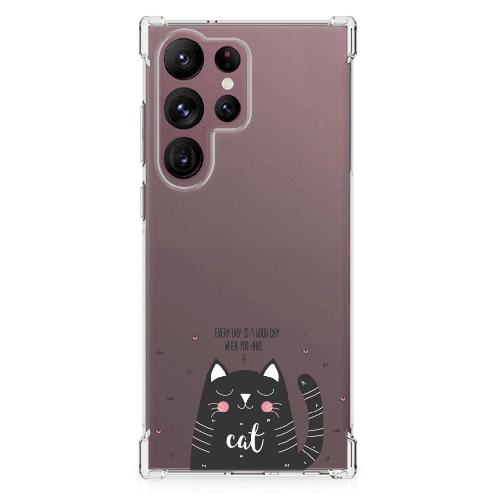 Samsung Galaxy S23 Ultra Stevig Bumper Hoesje Cat Good Day B2C Telecom