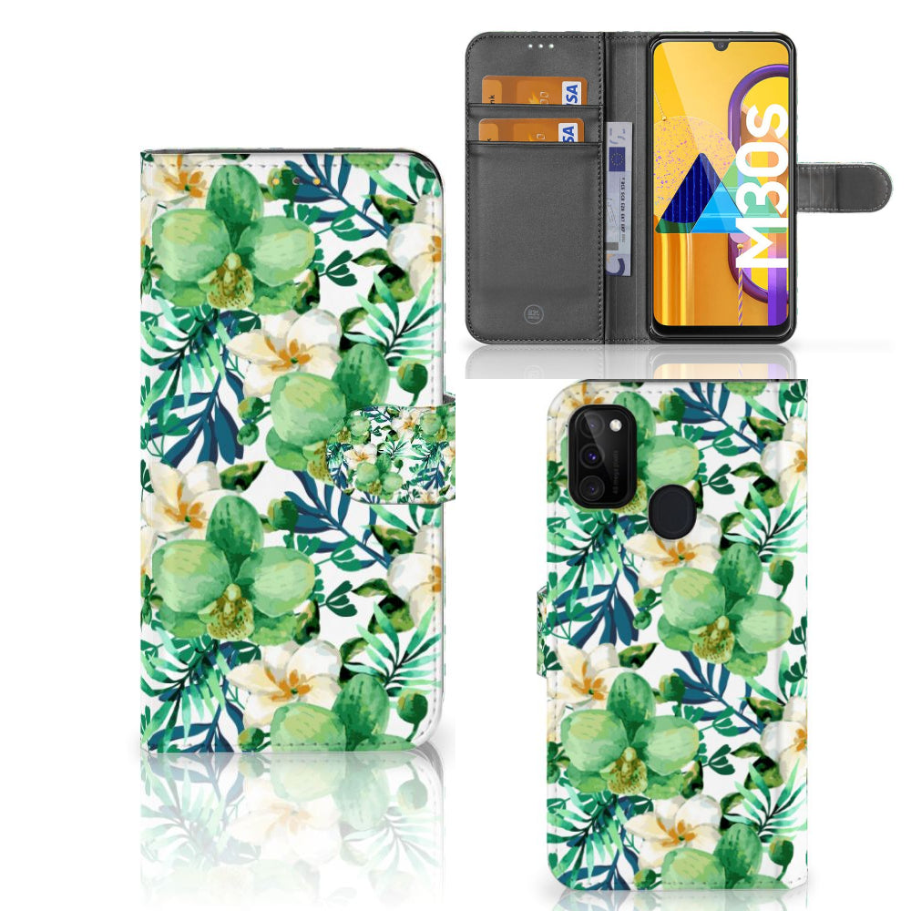 Samsung Galaxy M21 | M30s Hoesje Orchidee Groen