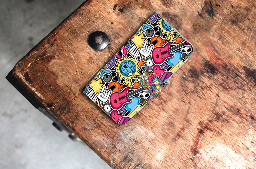 Xiaomi Mi A2 Lite Wallet Case met Pasjes Punk Rock