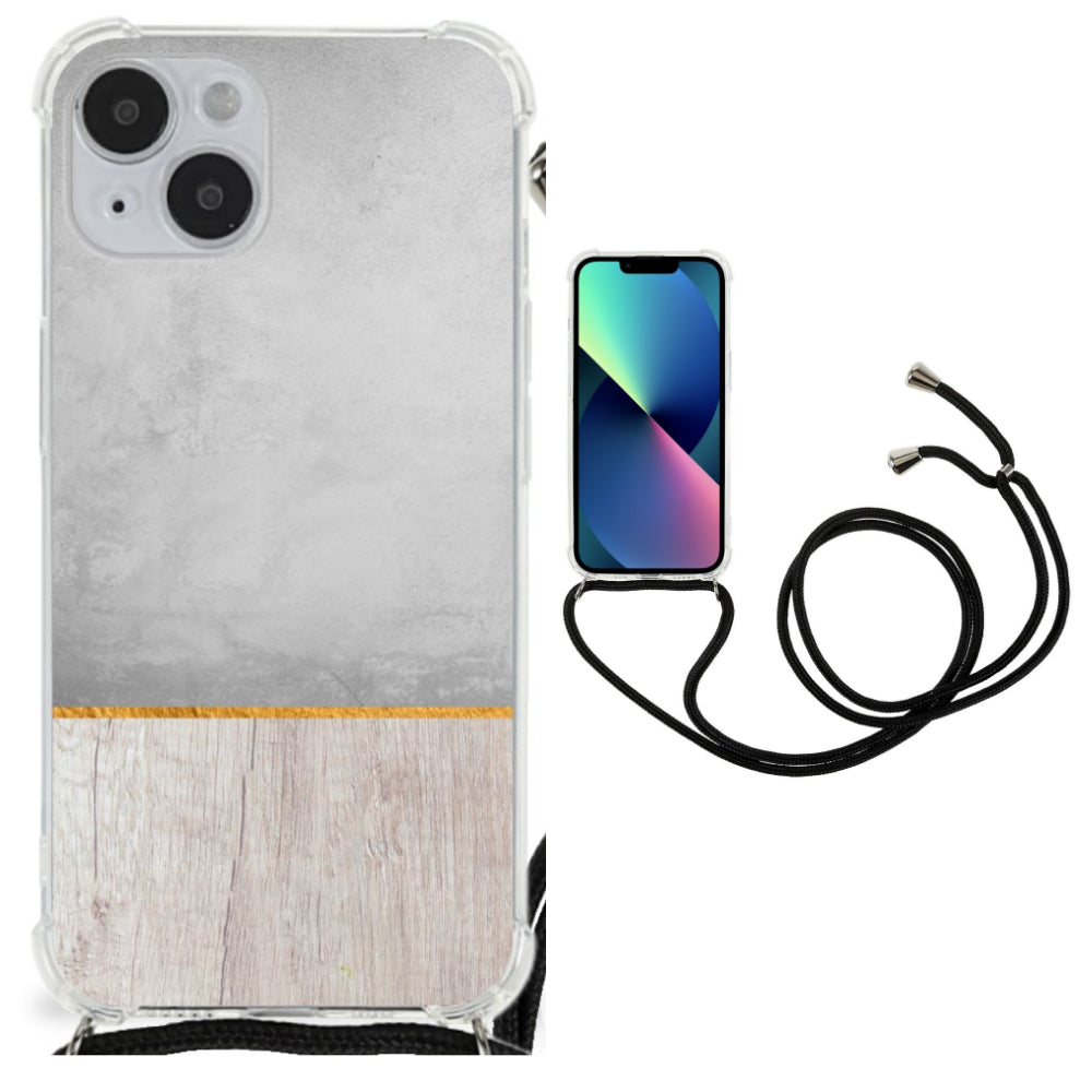iPhone 14 Plus Stevig Telefoonhoesje Wood Concrete