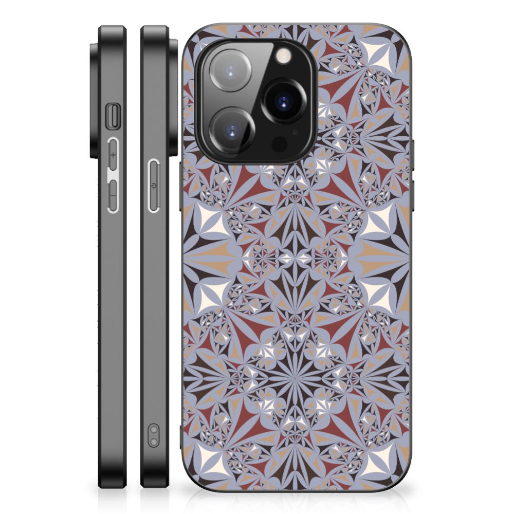 iPhone 14 Pro Marmeren Print Telefoonhoesje Flower Tiles B2C Telecom