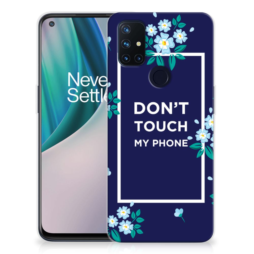 OnePlus Nord N10 5G Silicone-hoesje Flowers Blue DTMP