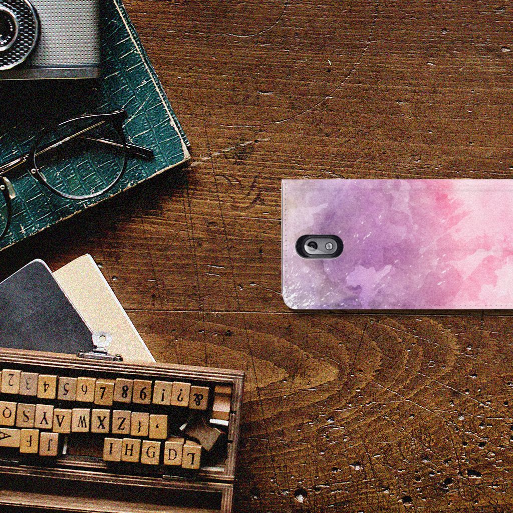 Bookcase Nokia 3.1 (2018) Pink Purple Paint