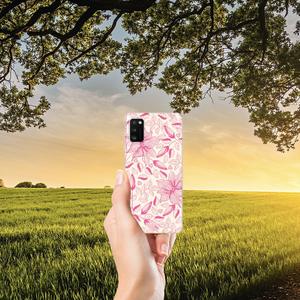 Samsung Galaxy A41 TPU Case Pink Flowers B2C Telecom