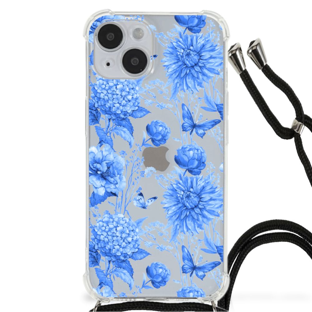 Case voor iPhone 14 Plus Flowers Blue B2C Telecom