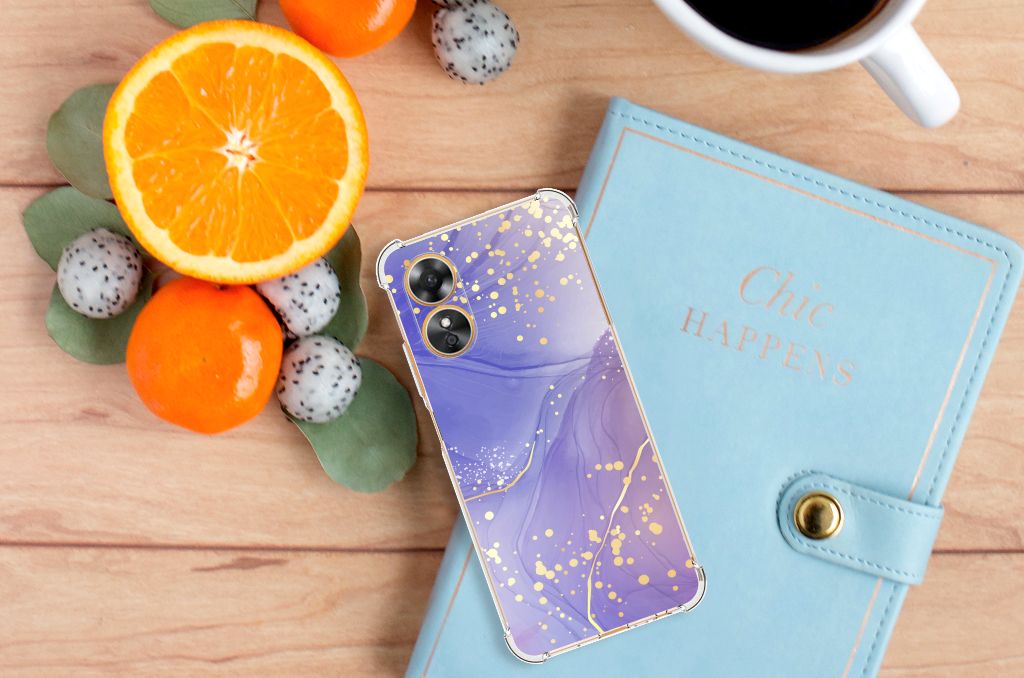 Back Cover voor OPPO A17 Watercolor Paars B2C Telecom