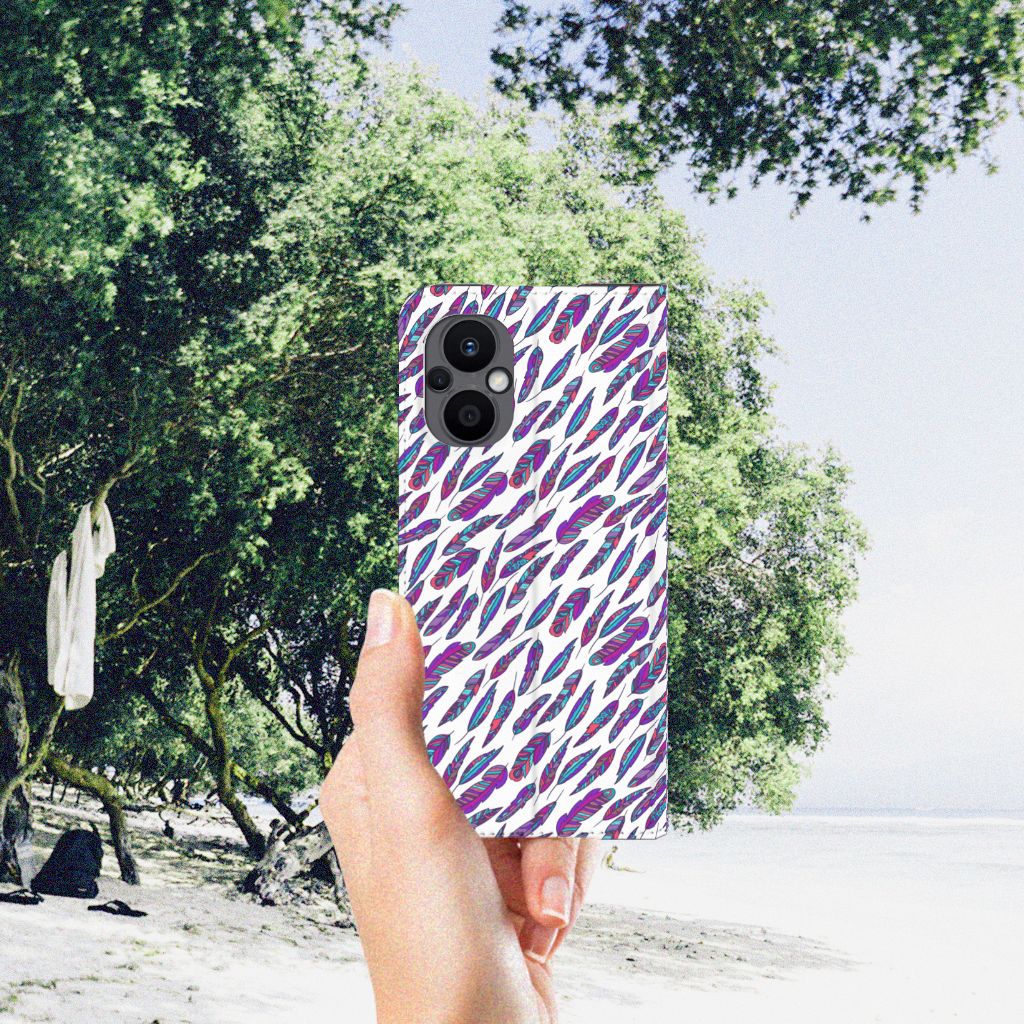 OPPO Reno8 Lite Hoesje met Magneet Feathers Color - B2C Telecom