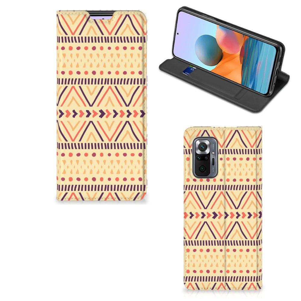 Xiaomi Redmi Note 10 Pro Hoesje met Magneet Aztec Yellow