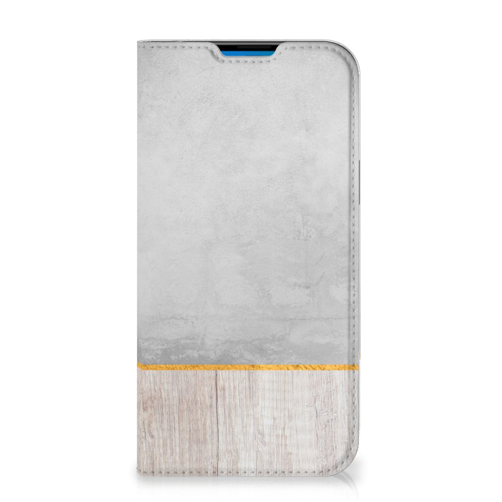 iPhone 14 Pro Max Book Wallet Case Wood Concrete - B2C Telecom