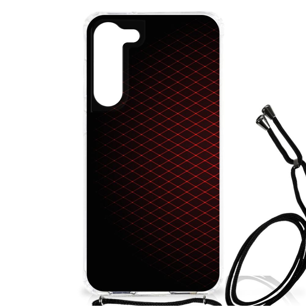 Samsung Galaxy S23 Plus Doorzichtige Silicone Hoesje Geruit Rood B2C Telecom