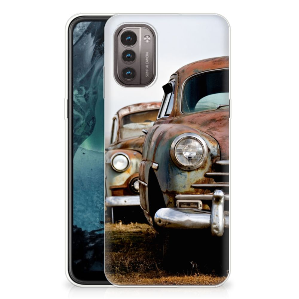 Nokia G21 | G11 Siliconen Hoesje met foto Vintage Auto