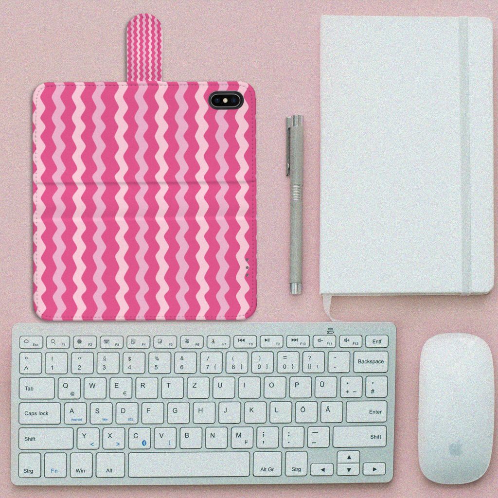 Apple iPhone Xs Max Telefoon Hoesje Waves Pink
