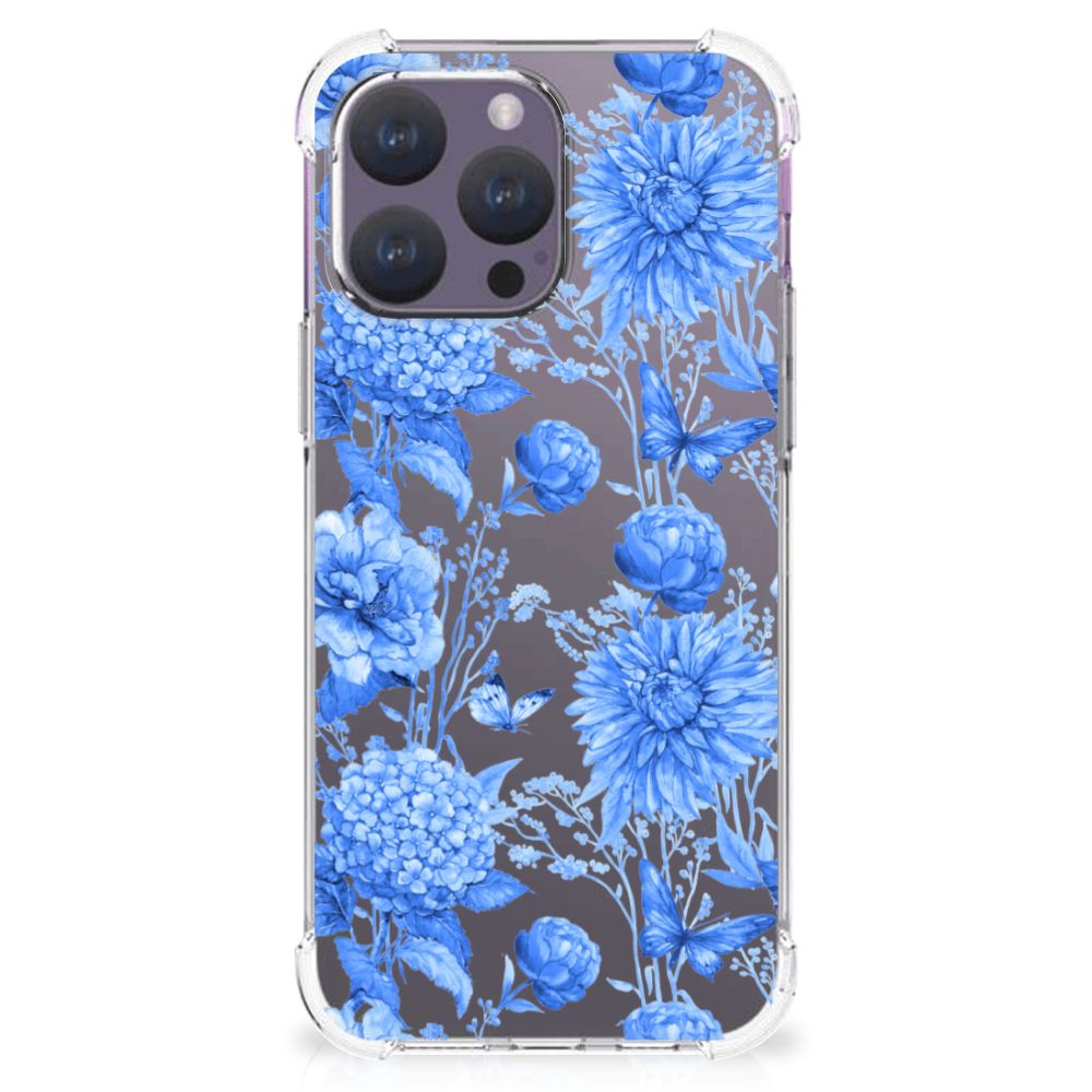 Case voor iPhone 15 Pro Max Flowers Blue B2C Telecom