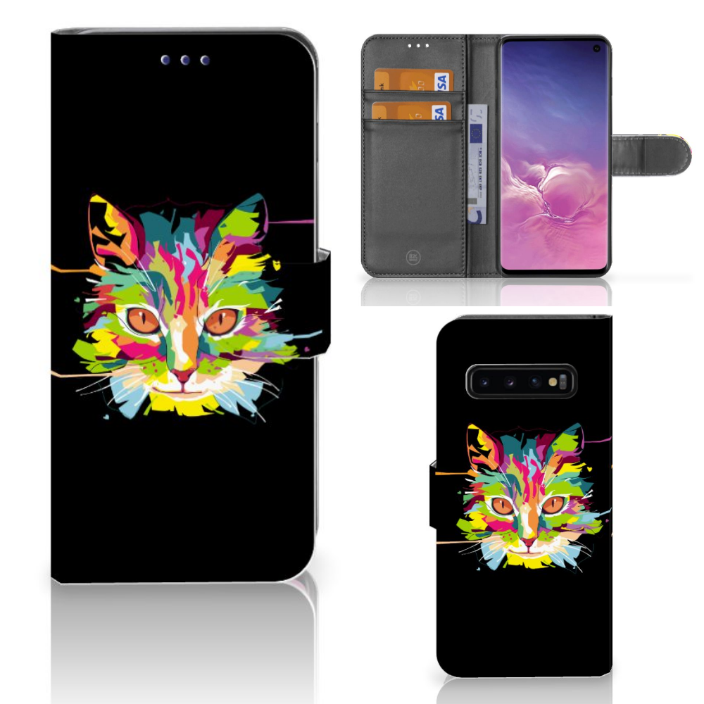 Samsung Galaxy S10 Leuk Hoesje Cat Color
