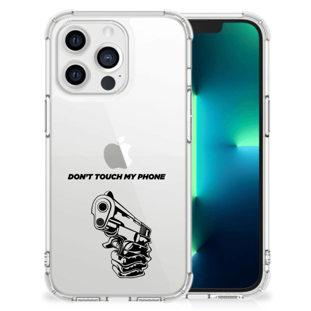 Apple iPhone 13 Pro Anti Shock Case Gun Don't Touch My Phone B2C Telecom