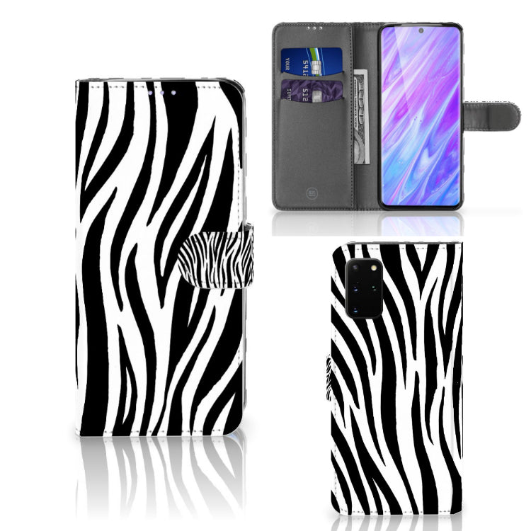 Samsung Galaxy S20 Plus Telefoonhoesje met Pasjes Zebra
