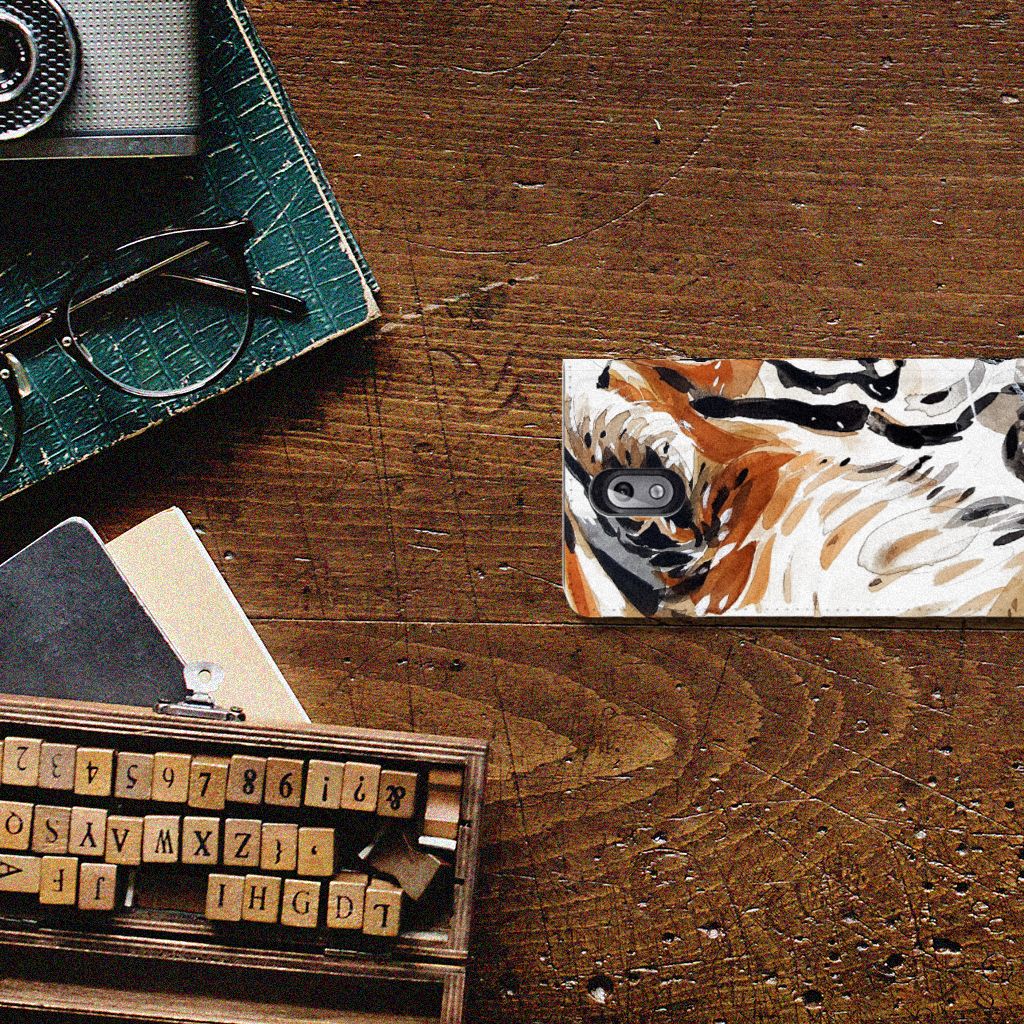 Bookcase Nokia 3.1 (2018) Watercolor Tiger