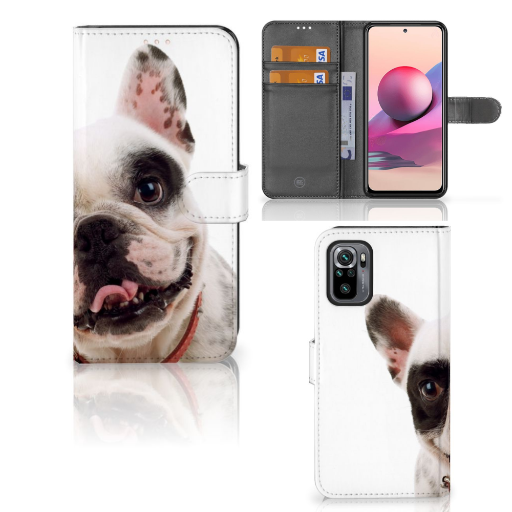 Xiaomi Redmi Note 10S | 10 4G | Poco M5s Telefoonhoesje met Pasjes Franse Bulldog