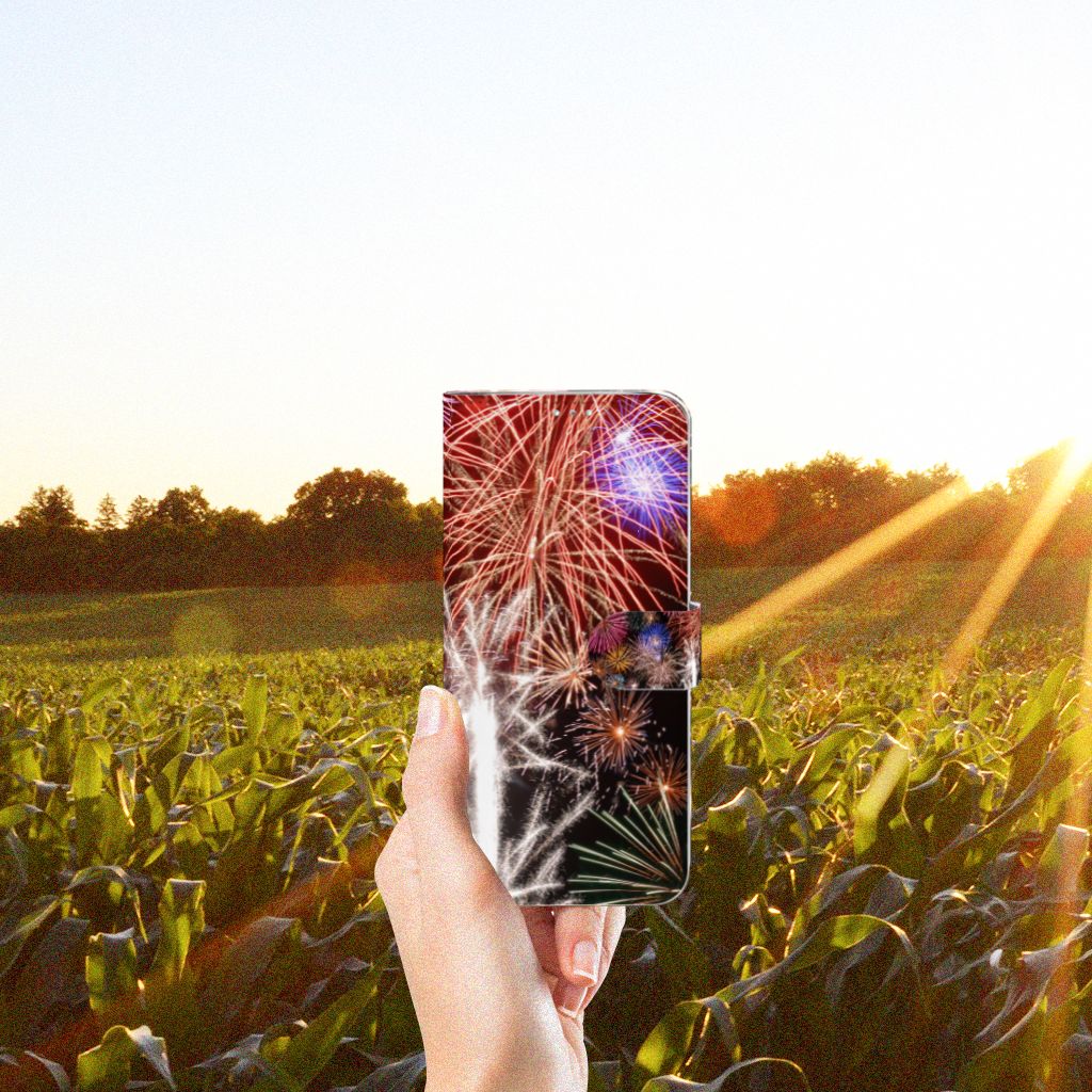 Samsung Galaxy A71 Wallet Case met Pasjes Vuurwerk