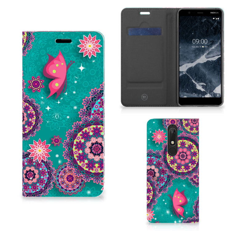 Nokia 5.1 (2018) Bookcase Cirkels en Vlinders