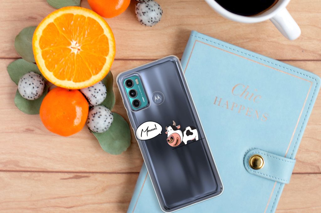 Motorola Moto G60 Telefoonhoesje met Naam Cow B2C Telecom