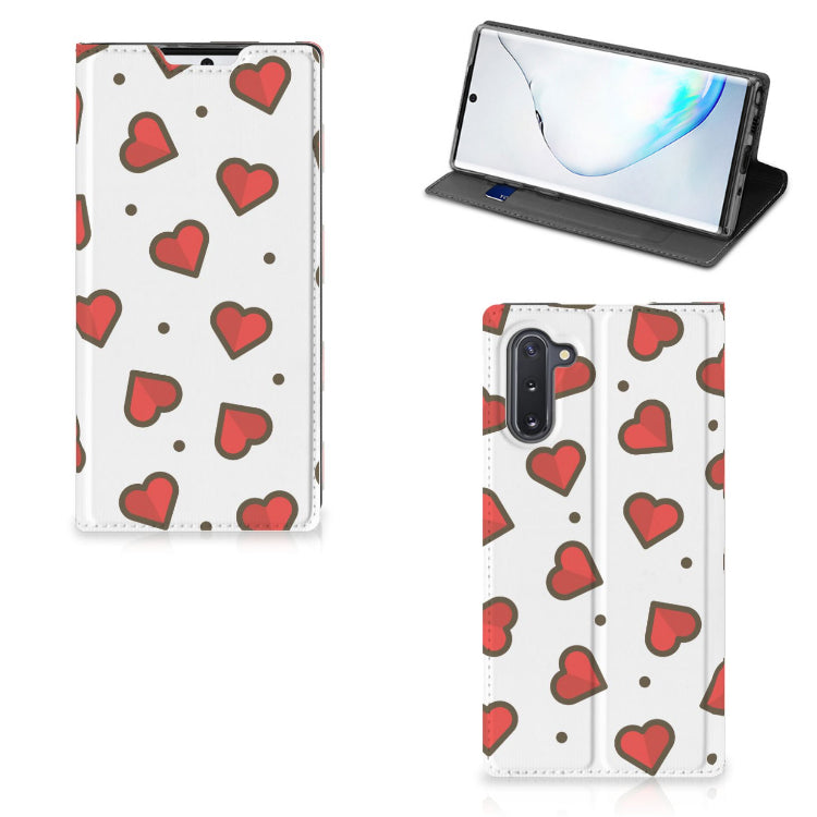 Samsung Galaxy Note 10 Hoesje met Magneet Hearts