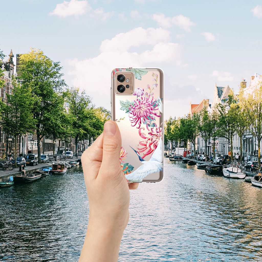 Motorola Moto G32 TPU Hoesje Bird Flowers B2C Telecom