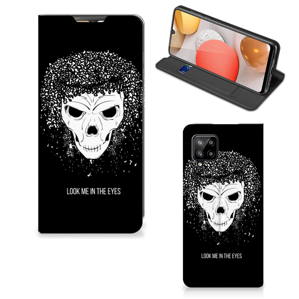 Mobiel BookCase Samsung Galaxy A42 Skull Hair