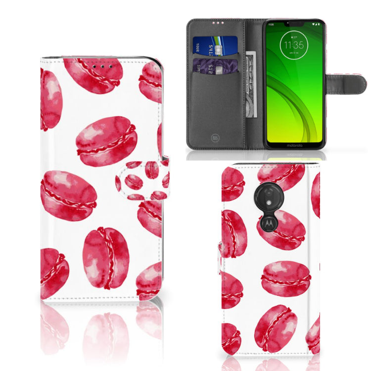 Motorola Moto G7 Power Book Cover Pink Macarons
