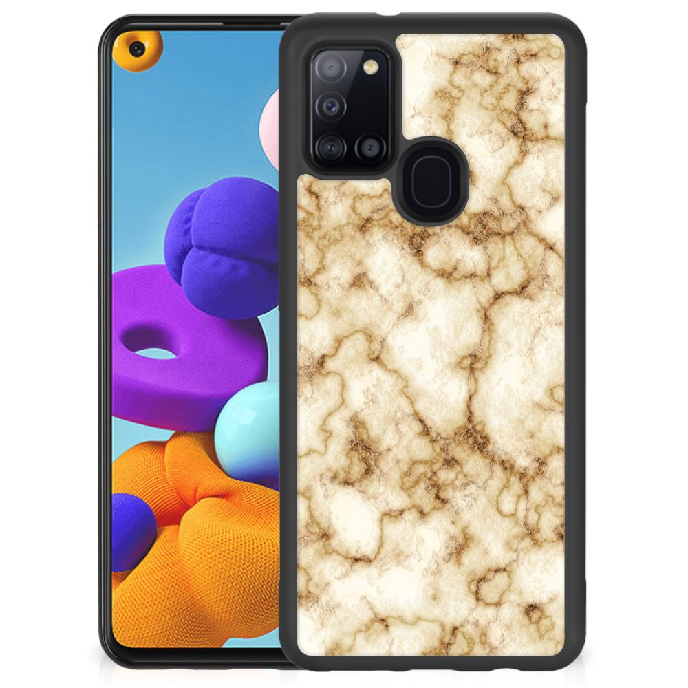 Samsung Galaxy A21s Gripcase Marmer Goud B2C Telecom
