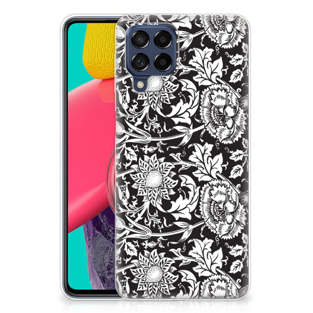 Samsung Galaxy M53 TPU Case Black Flowers