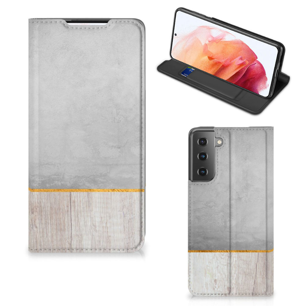 Samsung Galaxy S21 Book Wallet Case Wood Concrete