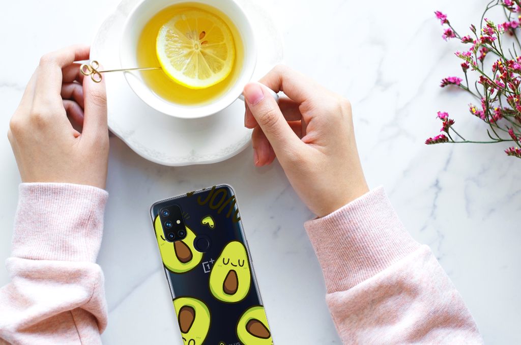 OnePlus Nord N10 5G Telefoonhoesje met Naam Avocado Singing B2C Telecom