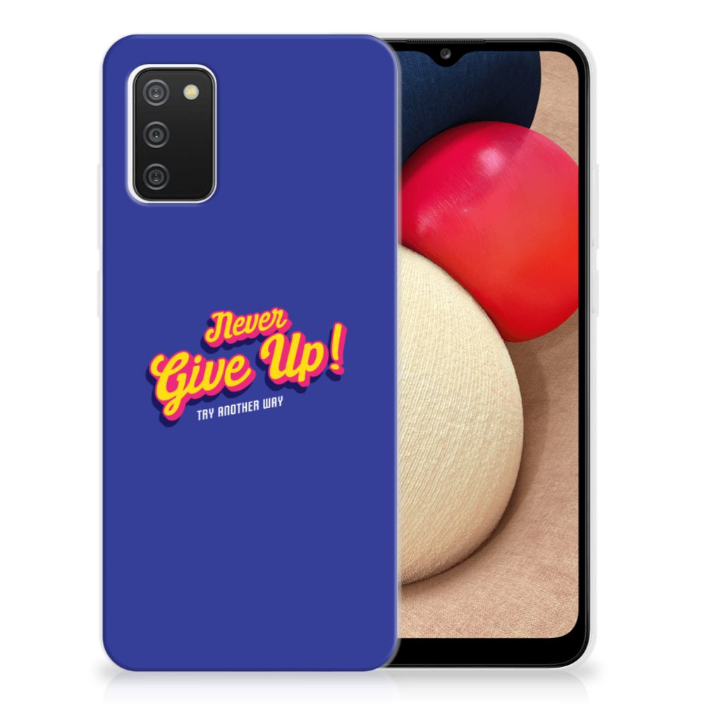 Samsung Galaxy A02s Siliconen hoesje met naam Never Give Up B2C Telecom