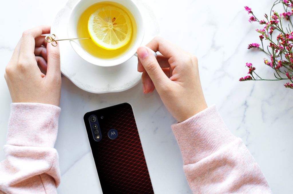 Motorola Moto G8 Power Lite TPU bumper Geruit Rood B2C Telecom