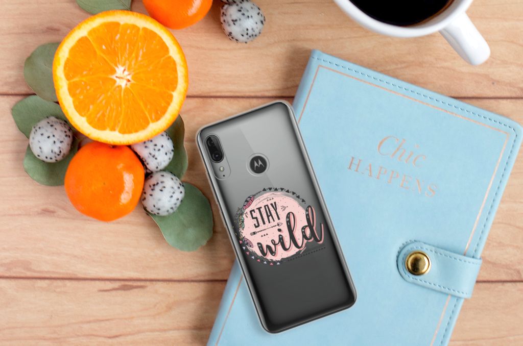 Motorola Moto E6 Plus Telefoonhoesje met Naam Boho Stay Wild