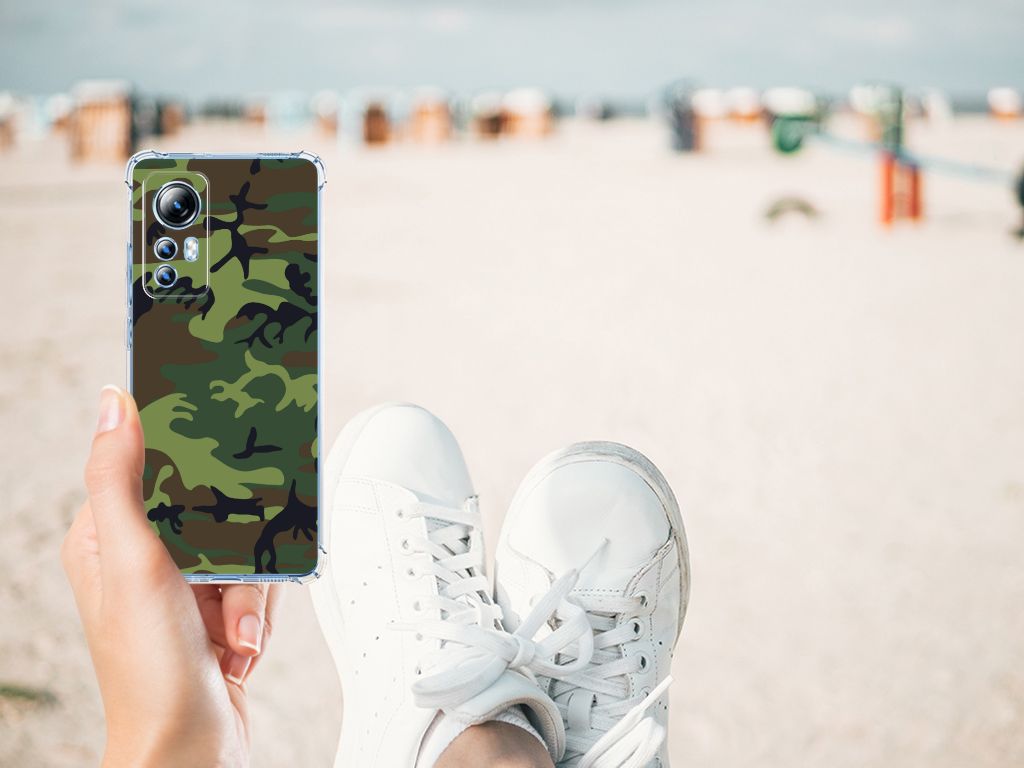 Xiaomi 12 Lite Doorzichtige Silicone Hoesje Army Dark B2C Telecom
