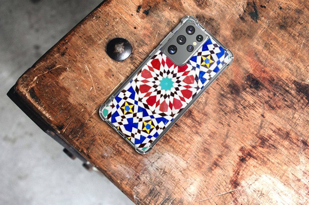 Samsung Galaxy S21 Ultra Anti-Shock Hoesje Mozaïek B2C Telecom