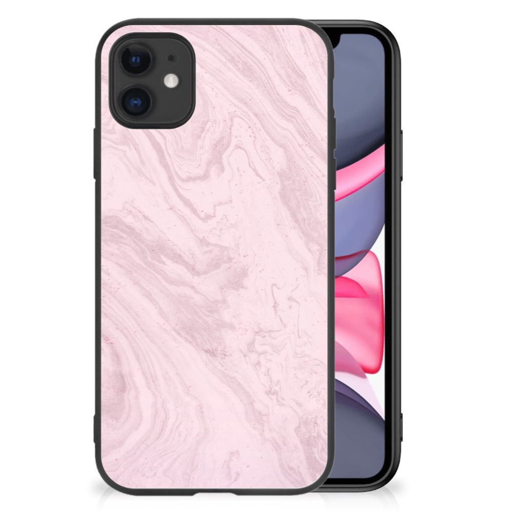 iPhone 11 Marmeren Print Telefoonhoesje Marble Pink - Origineel Cadeau Vriendin