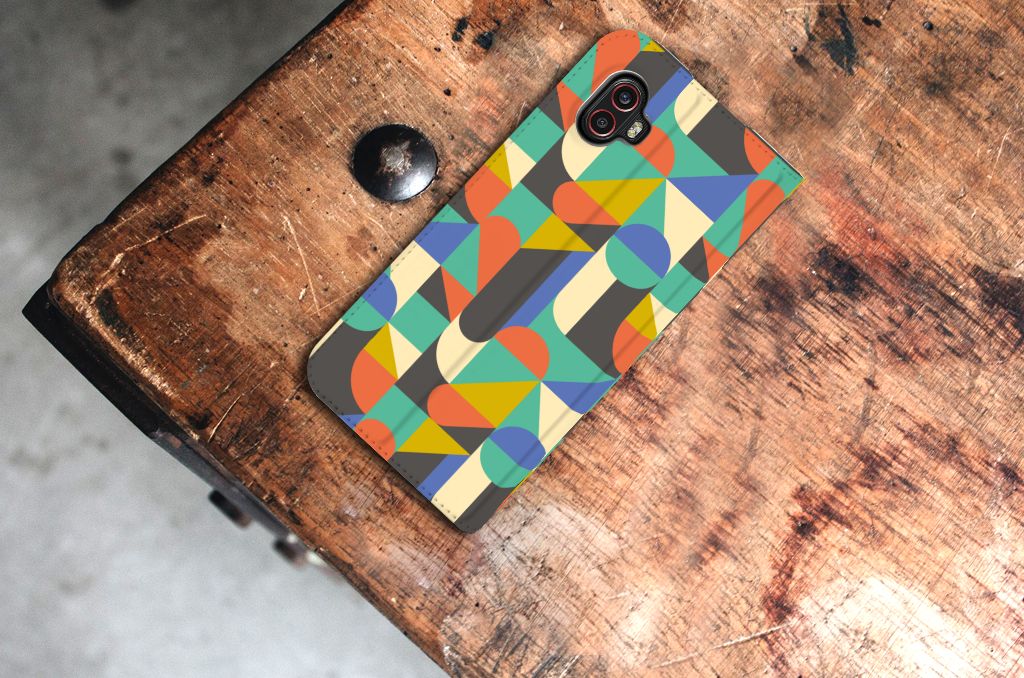Samsung Galaxy Xcover 6 Pro Hoesje met Magneet Funky Retro - B2C Telecom