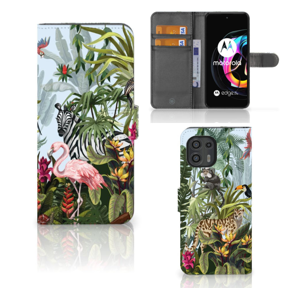 Telefoonhoesje met Pasjes voor Motorola Edge 20 Lite Jungle