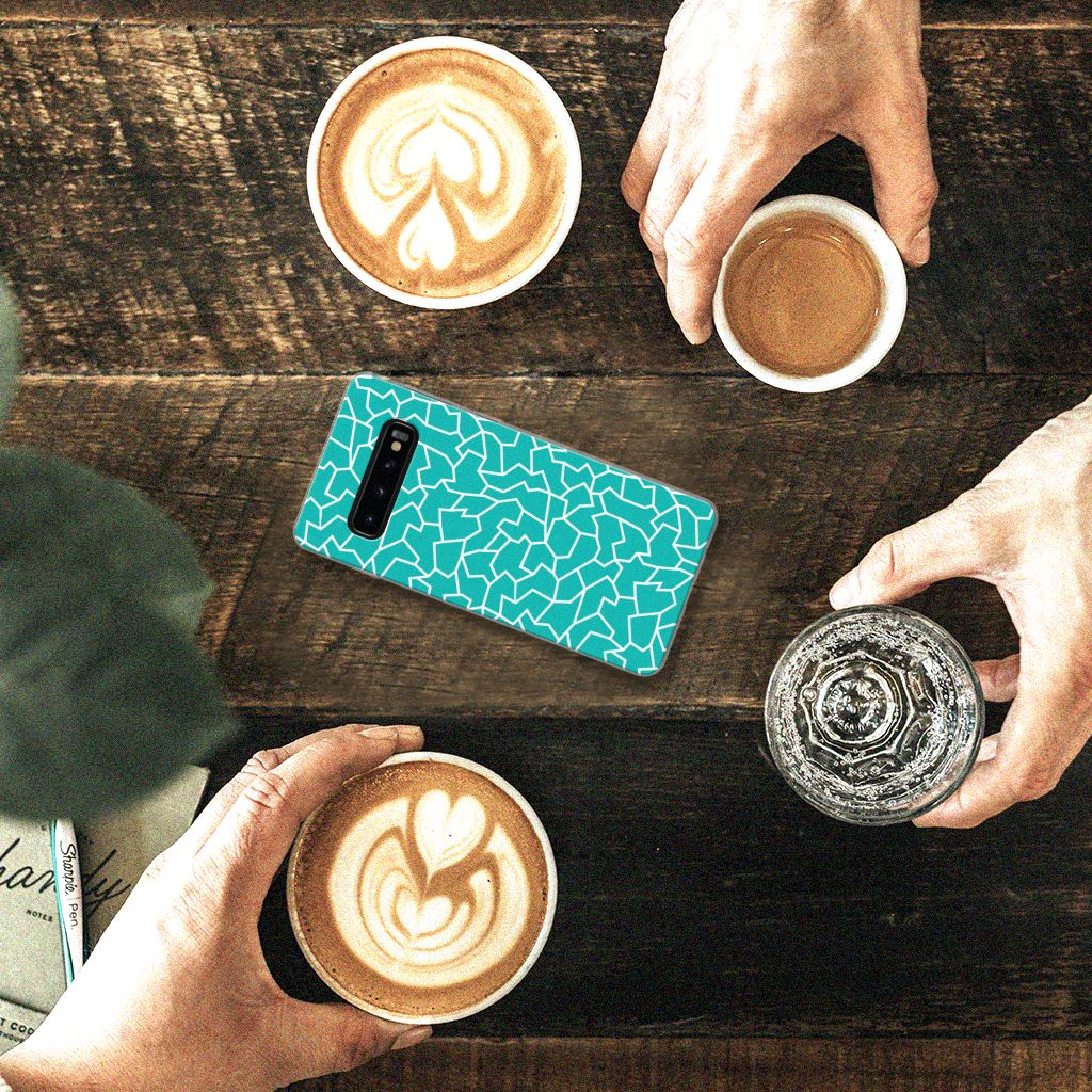 Samsung Galaxy S10 Hoesje maken Cracks Blue