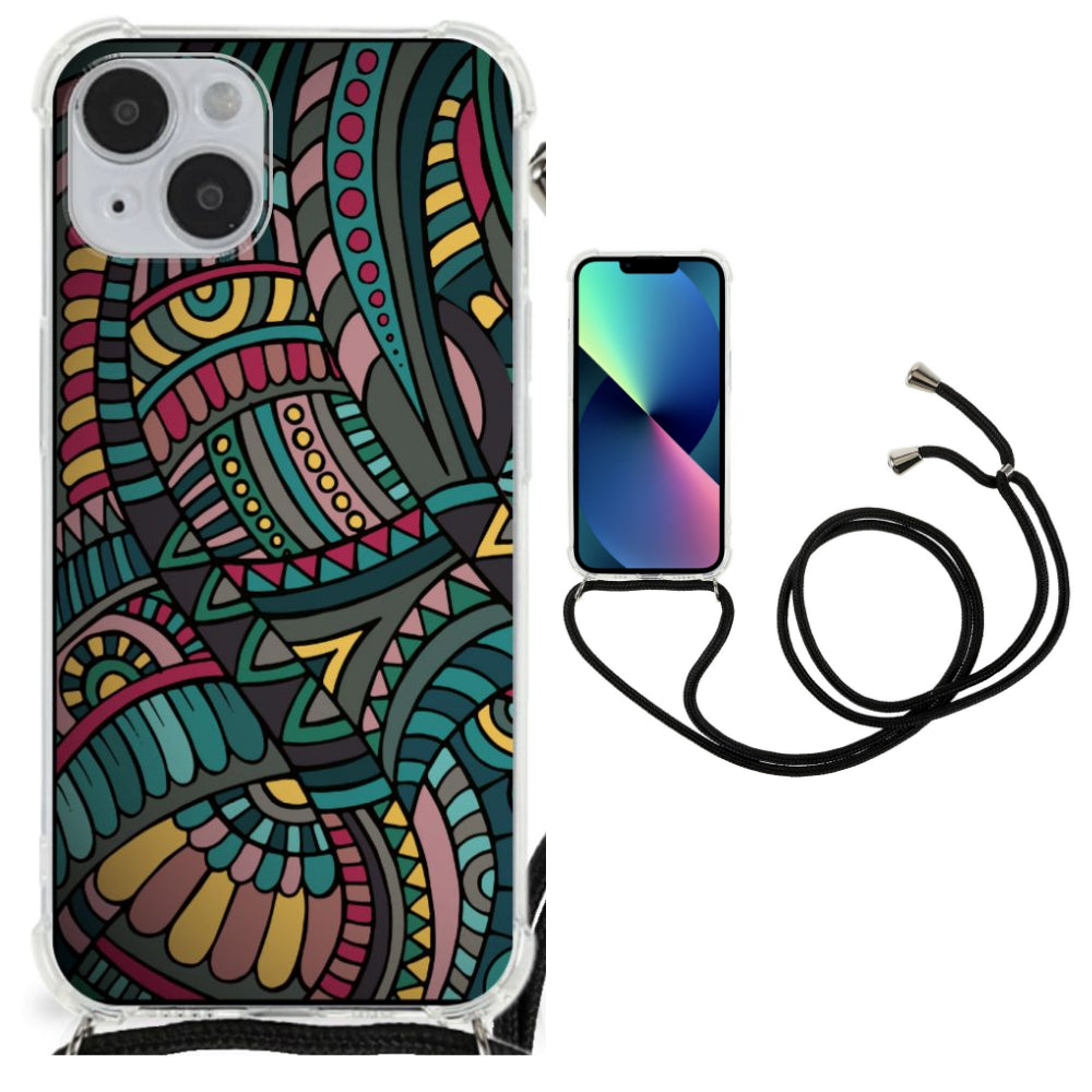 iPhone 14 Plus Doorzichtige Silicone Hoesje Aztec