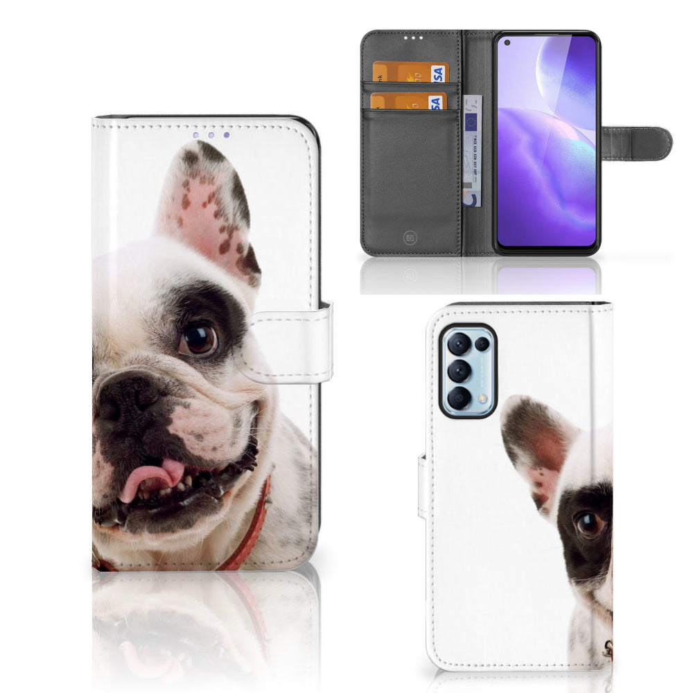 OPPO Find X3 Lite Telefoonhoesje met Pasjes Franse Bulldog