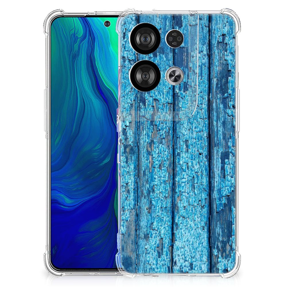 OPPO Reno8 Stevig Telefoonhoesje Wood Blue B2C Telecom