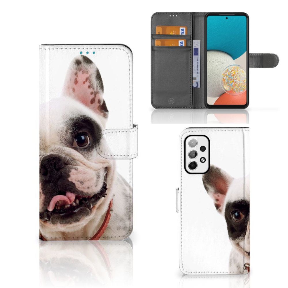 Samsung Galaxy A73 5G Telefoonhoesje met Pasjes Franse Bulldog