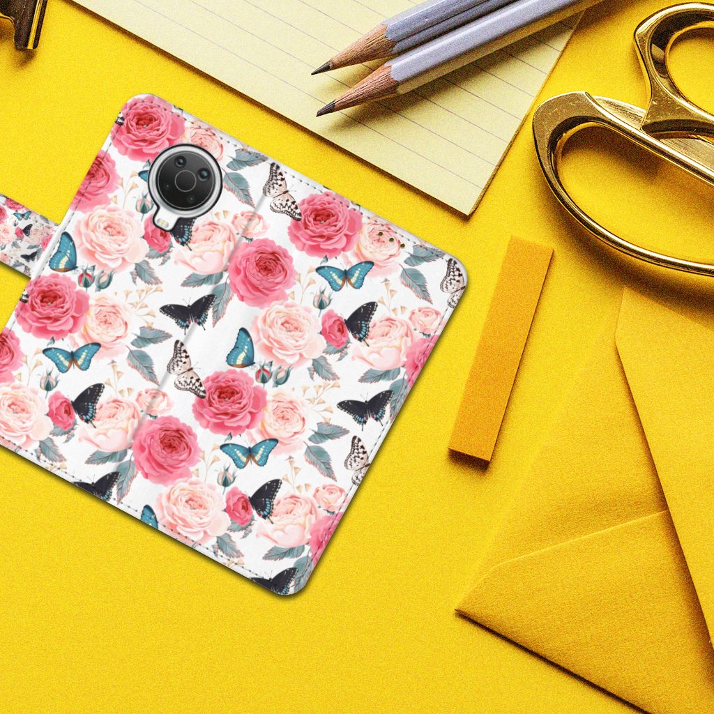 Nokia G10 | G20 Hoesje Butterfly Roses