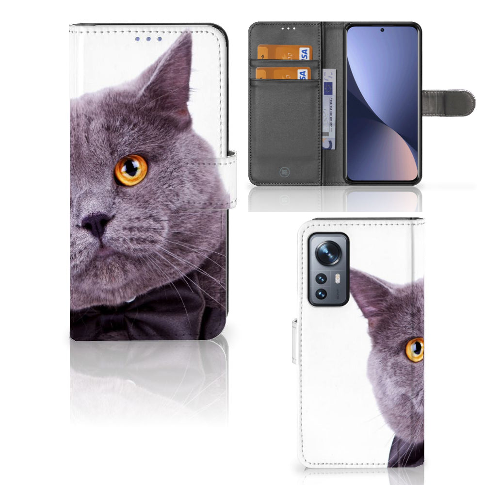Xiaomi 12 | 12X Telefoonhoesje met Pasjes Kat