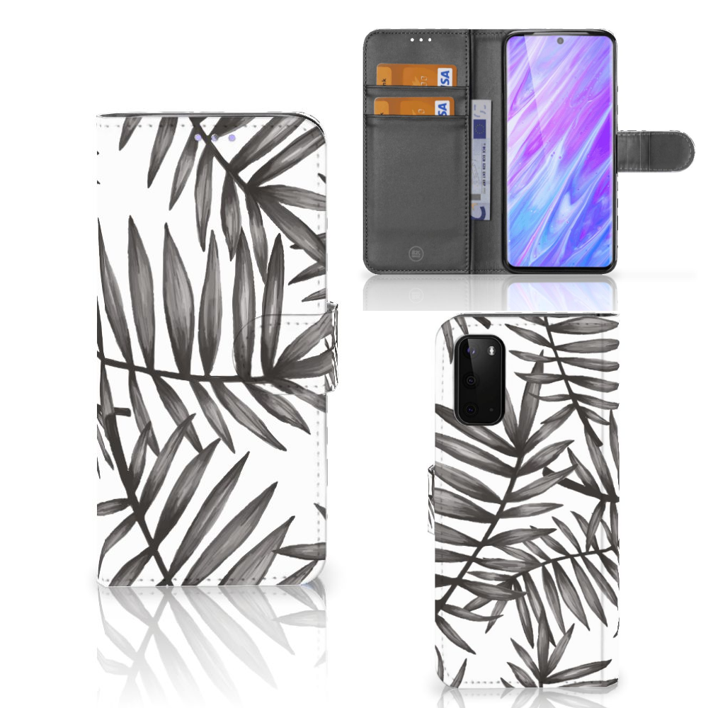 Samsung Galaxy S20 Hoesje Leaves Grey