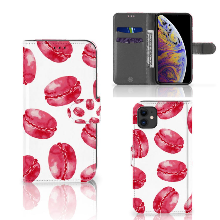 Apple iPhone 11 Book Cover Pink Macarons